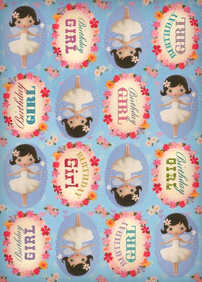 Birthday Girl Sheets of Poster Gift Wrap Paper by Stephen Mackey